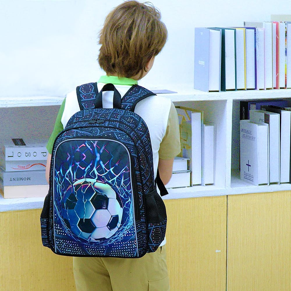 3pcs Backpack for Boys and Girls, 16” Kids Kindergarten Bookbag with Lunch Box, Cute Elementary Backpacks for Boy Girl