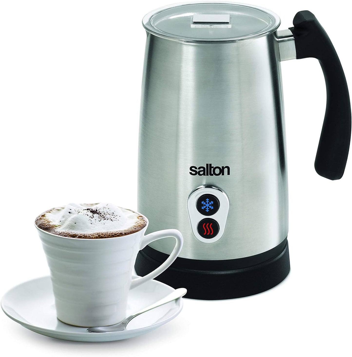 Salton Stainless Steel Milk Frother - Froth, Warm & Foam Milk for Coffees & Lattes