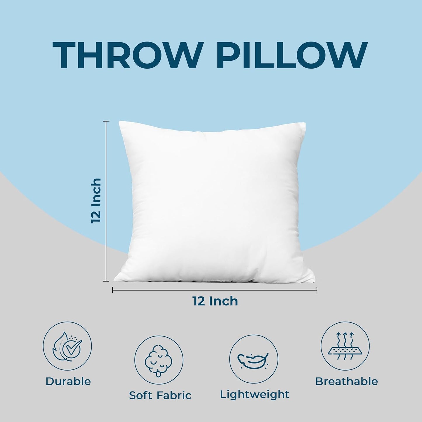 Utopia Bedding Throw Pillows (Set of 4, White), 18 x 18 Inches Pillows for Sofa, Bed and Couch Decorative Stuffer Pillow