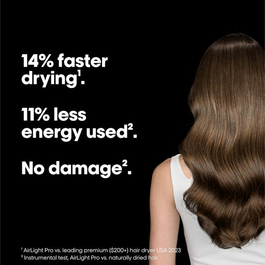 L'Oréal Professionnel AirLight Pro, Professional Hair Dryer Powered by Infrared-Light Technology and Wind, Fast Drying Without Heat Damage, Approved by Hair Pros, For All Hair Types - PuriLite