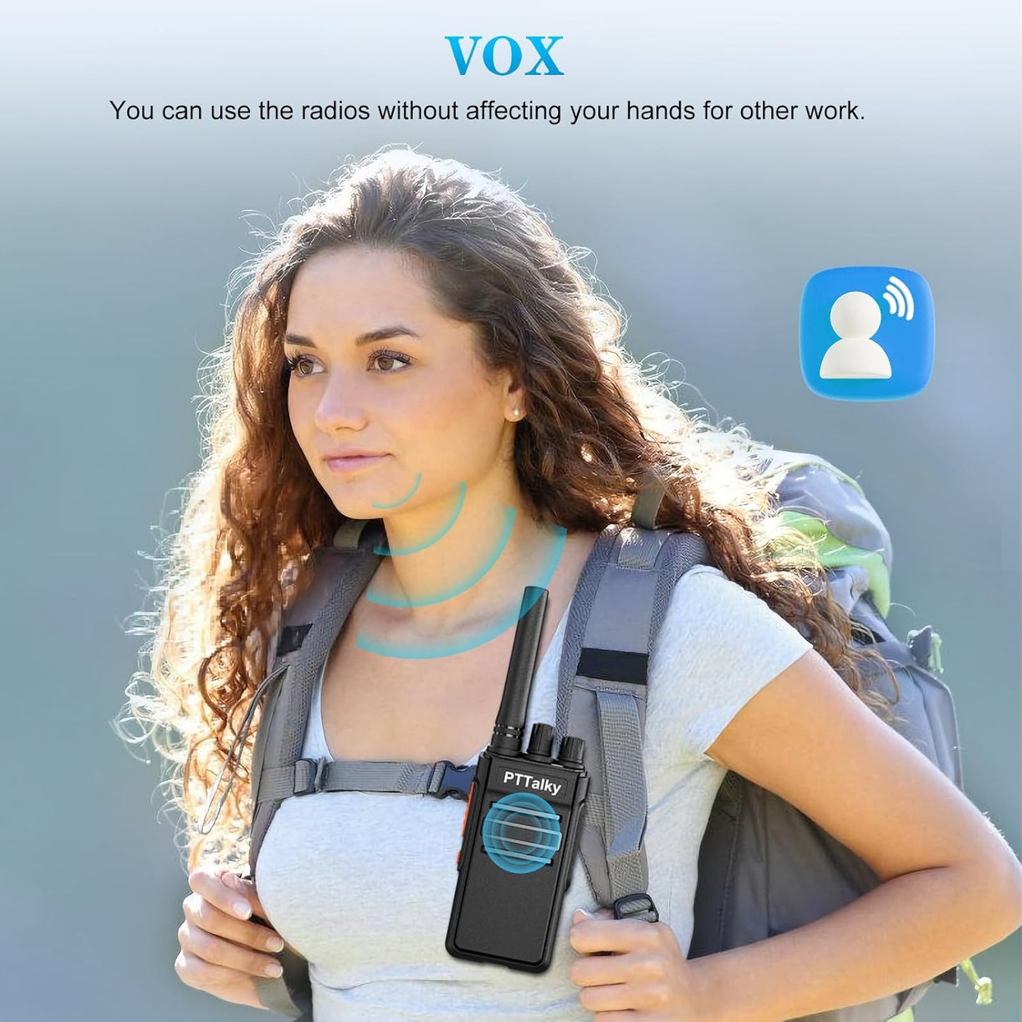 PTTalky FR1 Walkie Talkies with 6-Way Charger, Long Range Walkie Talkies, USB-C Charging, VOX, with Earpieces, 2 Way Radios for Business School Warehouse
