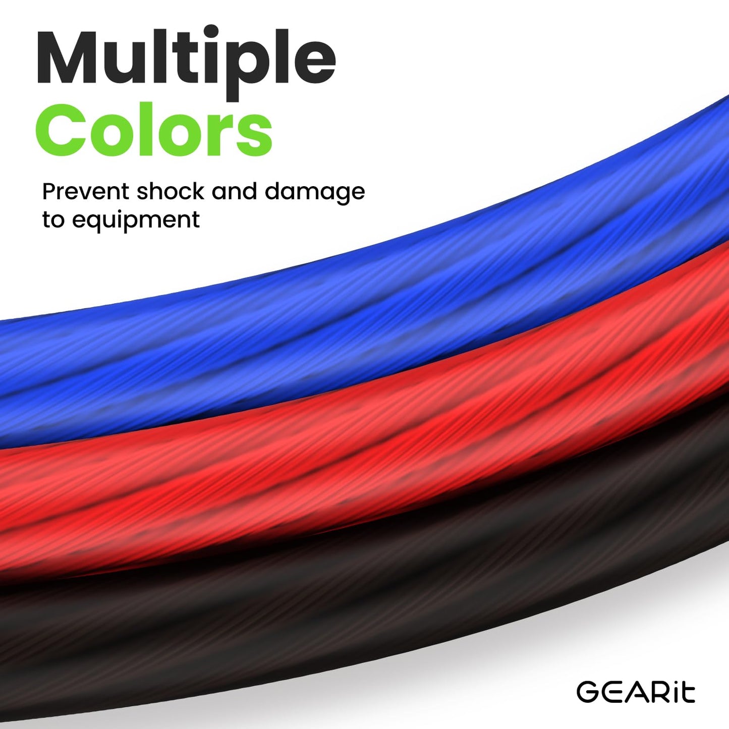 GEARit, 8 Gauge Wire, for Automotive Power/Ground, Battery Cable, Car Audio, RV, Amp, CCA, Automotive Wire, Amp Kit, Battery Cables, Wiring Kit, (25 feet Each- Black/Red)