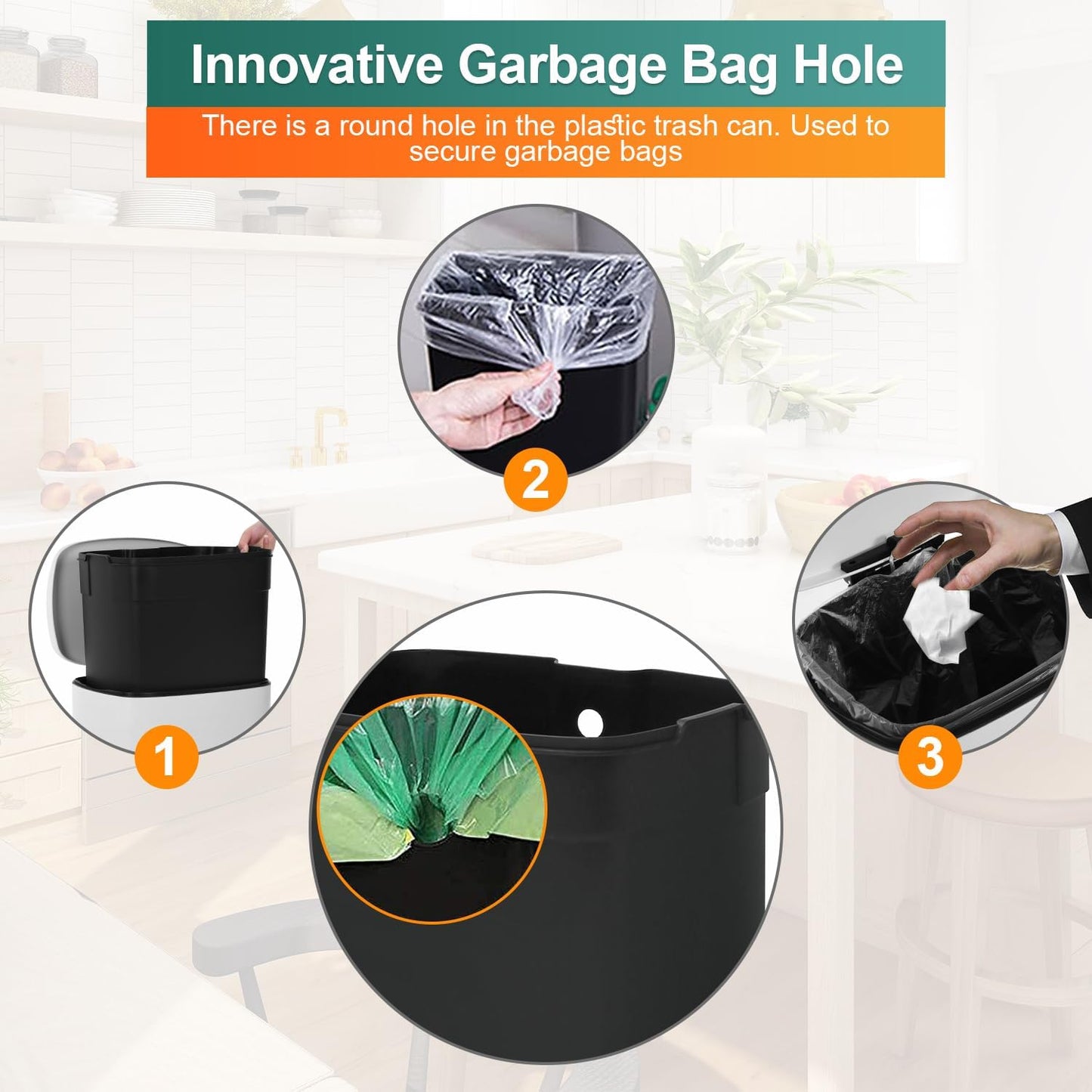 13 Gallon/50 L Garbage Can Kitchen Trash Can with Lid for Office Bedroom Bathroom Step Trash Bin Fingerprint-Proof Brushed Stainless Steel