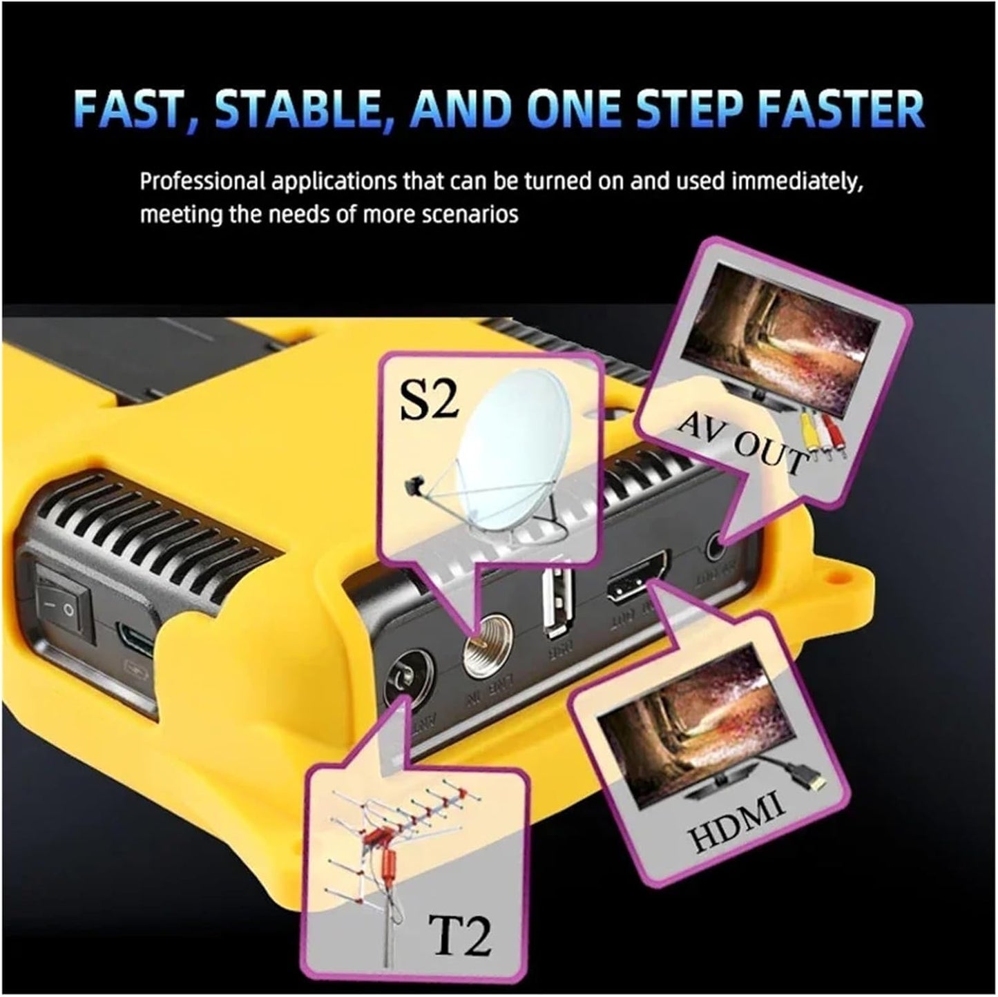 VF-9930 DVBS2/T/T2/C Satellite TV Finder 4.3 Inch High Resolution LCD Screen Signal Finder for Dish Network Directv