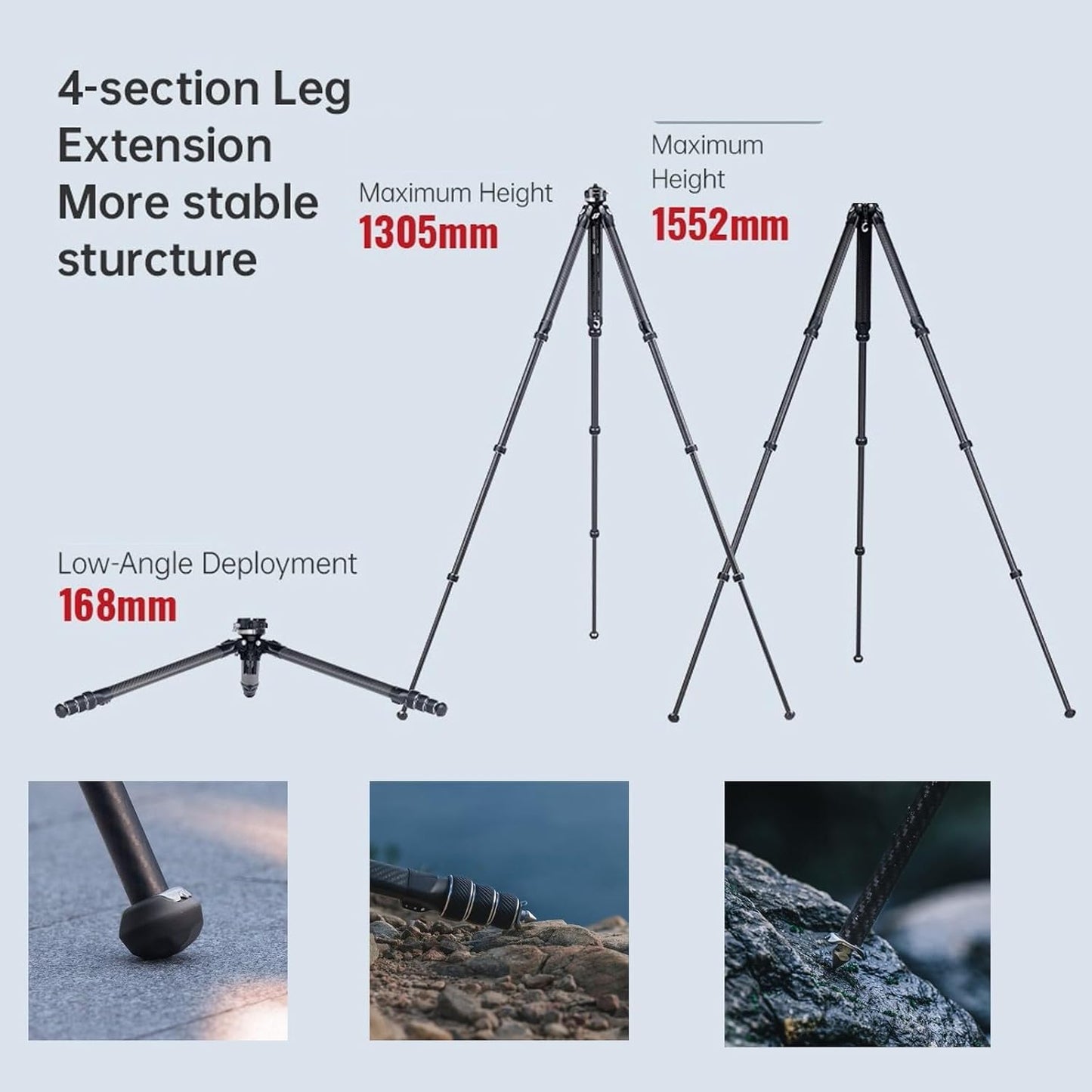 Falcam TreeRoot 61" F38 Pro Quick Lock Travel Tripod,with 360 Degree Damping Ball Head Load Capacity 5kg/11lbs,Carbon Fiber Tripod with F22 Interfaces, 1/4" Screw,Carry Strap Holes for Cameras