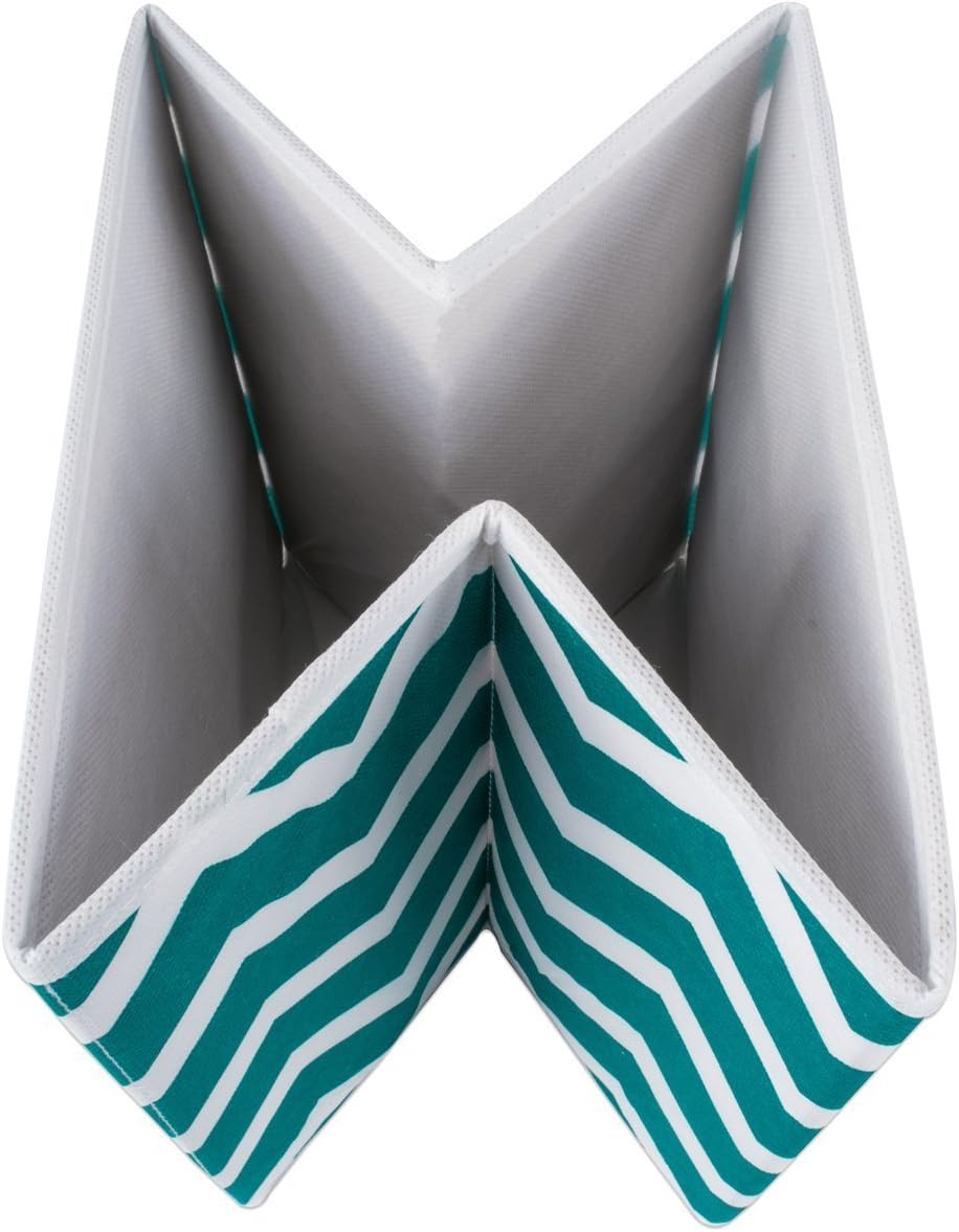 DII Foldable Fabric Storage Containers for Nurseries, Offices, Closets, Home Decor, Cube Organizers & Everyday Storage Needs, (Large - 11 x 11 x 11) Scroll Nautical Blue - Set of 2