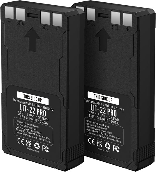 2 Pack Batteries for Trail Camera 7000mAh LIT-22 Rechargeable Battery Pack for Hunting Trail Camera Compatible with Flex-M, G-36, Plus, Flex S Replacement Battery
