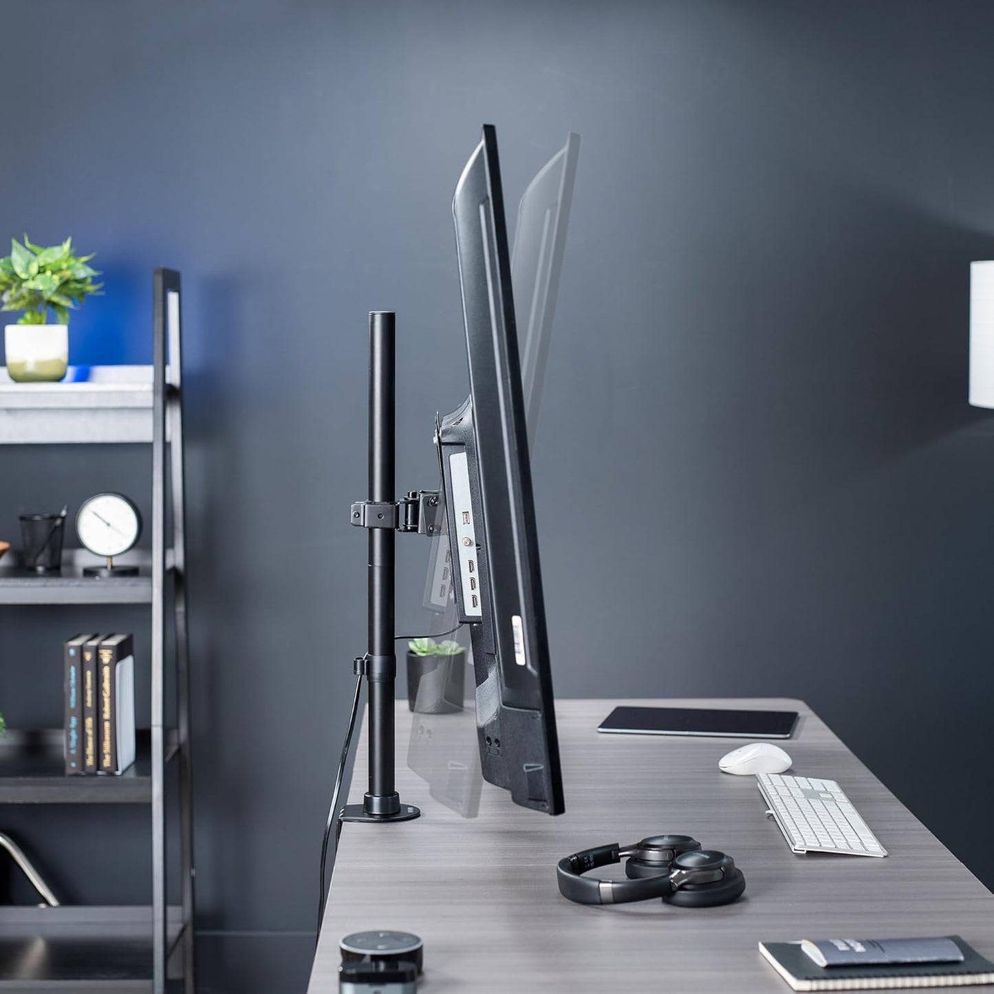 VIVO Ultra Wide TV Desk Mount for up to 55 inch Screens Weighing 29.9kg, Full Motion Height Adjustable Single Television Stand, Black, STAND-V155C