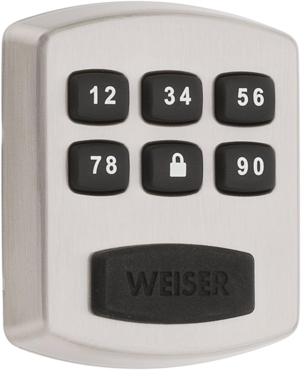 Weiser Powerbolt 3 Matte Black Keyless Entry Door Lock/Deadbolt Lock, 10-Button Keypad Door Lock with Auto Lock and 12-Month Battery Life, Electronic Door Locks for Front Door, Home Décor
