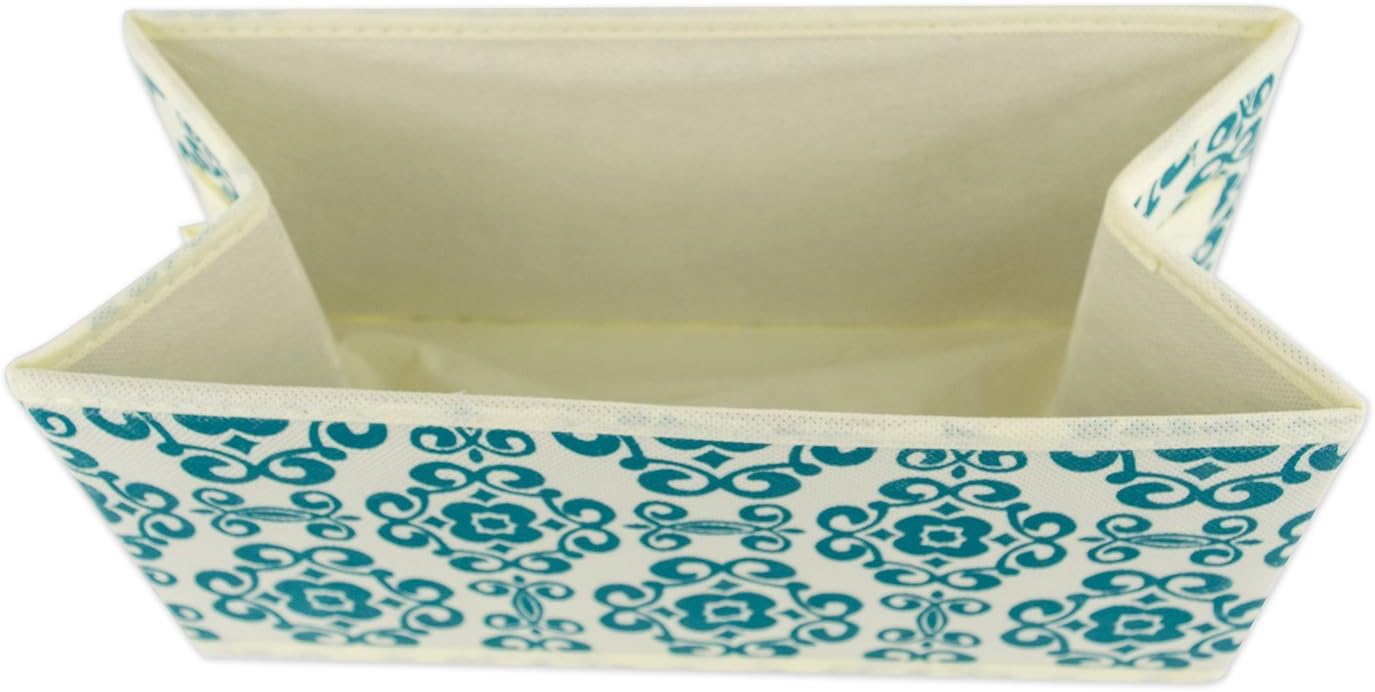 DII Foldable Fabric Storage Containers for Nurseries, Offices, Closets, Home Decor, Cube Organizers & Everyday Storage Needs, (Large - 11 x 11 x 11) Scroll Nautical Blue - Set of 2