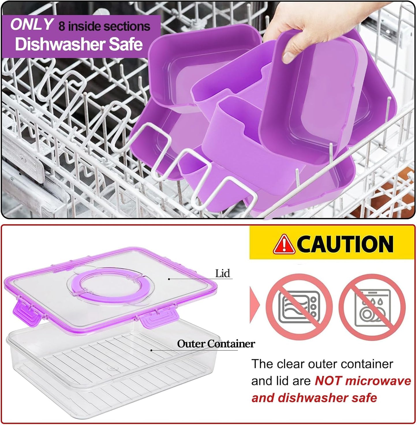 Purilite Select Clear Compartmentalized Snack Box