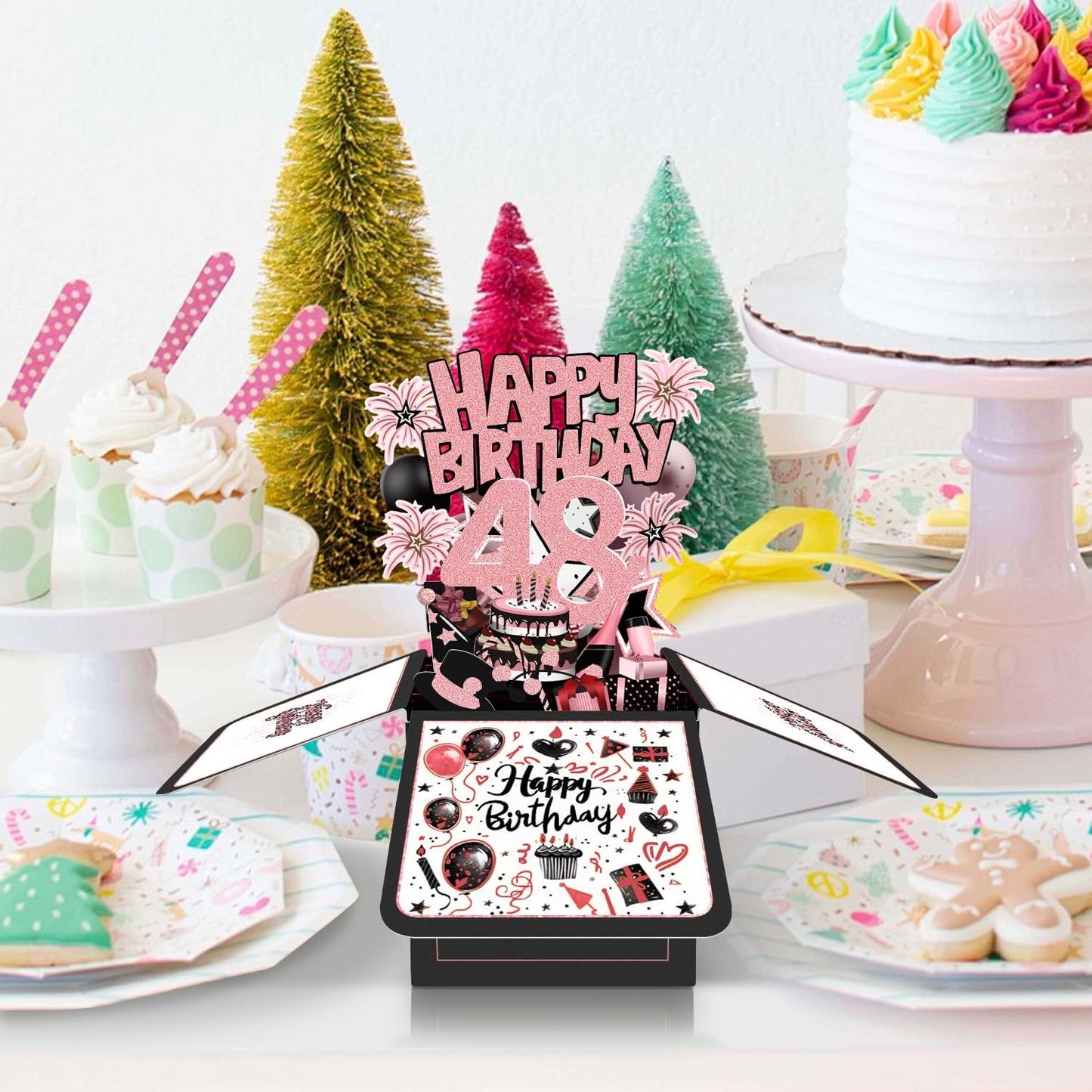 70th Birthday Card, 70th Birthday Decorations for Women Men, Happy Birthday 3D Cards for 70 Year Old Grandpa Grandma, Birthday Gift Box for Mother Dad