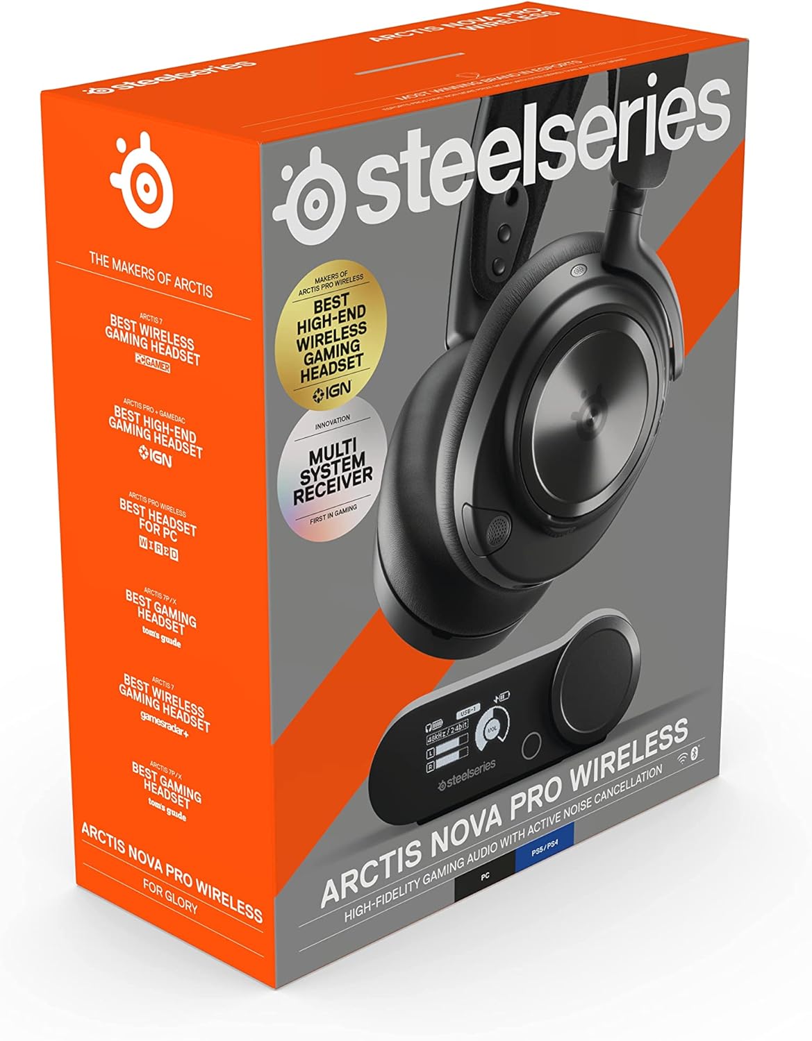 NEW SteelSeries Arctis Nova Pro Wireless Multi-System Gaming Headset - Premium Hi-Fi Drivers - Active Noise Cancellation - Infinity Power System - ClearCast Gen 2 Mic - PC, PS5/PS4, Switch, Mobile