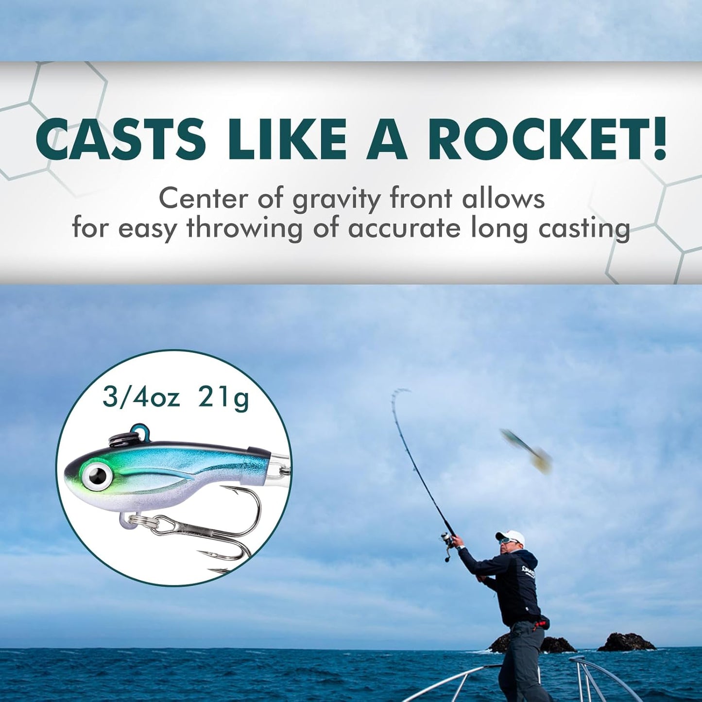 TRUSCEND Fishing Spinners with Unique Double Spoons, Nano-Plated Rooster Tail Fishing Lures with Copper Body & Blade, Great Action Blade Bait for Bass Trout Walleye, Freshwater Ice Fishing Jigs