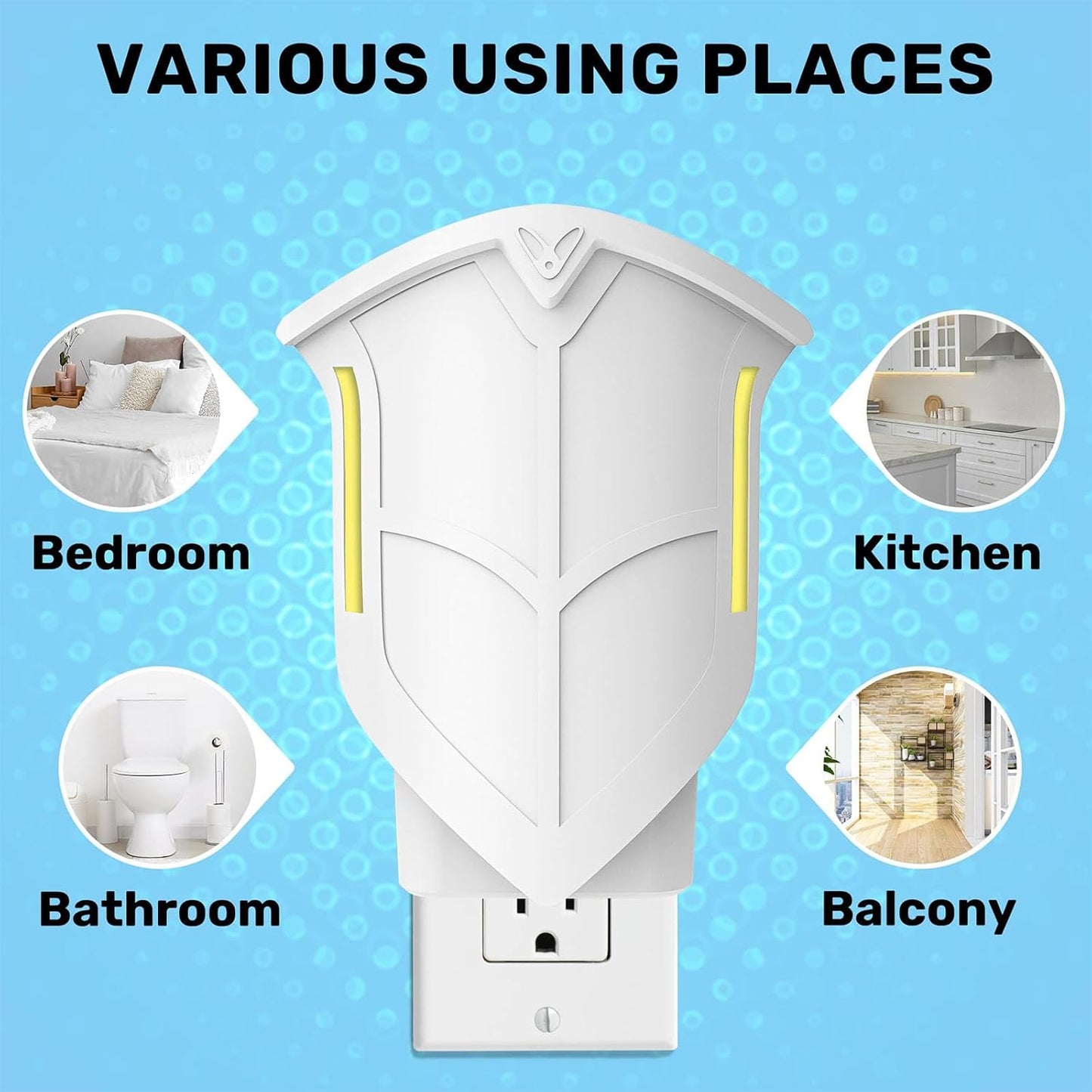 Flying Insect Trap, Fly Trap Captures Houseflies, Fruit Flies, and Gnats (White 2 Device + 8 Refills)