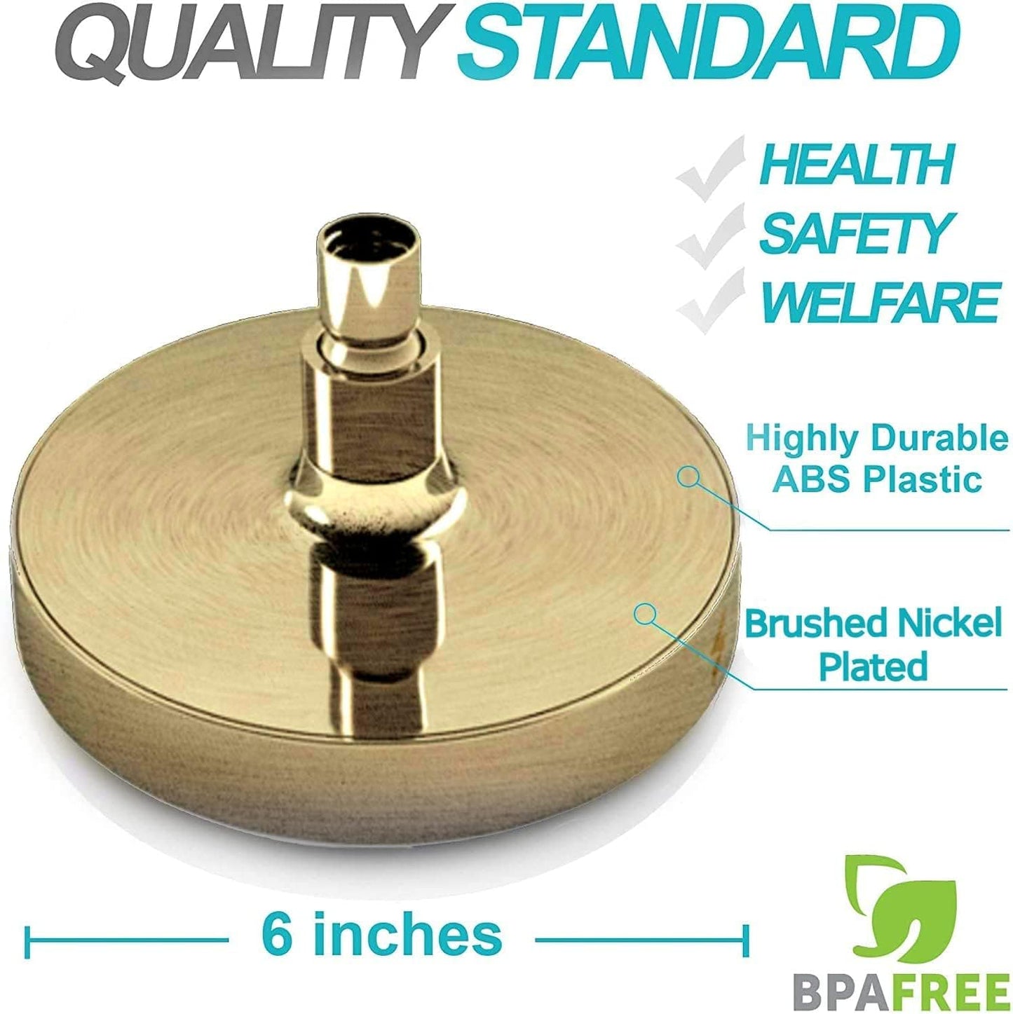 SparkPod Shower Head - High Pressure Rain - Premium Quality Luxury Design - 1-Min Install - Easy Clean Adjustable Replacement for Your Bathroom Shower Heads (Luxury Polished Chrome, 6 Inch Round)