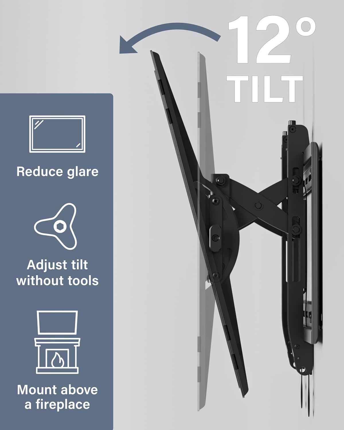 SANUS Advanced Tilt Premium Universal TV Wall Mount for 46” to 90” Flat-Panel TVs - Low Profile, Smooth Extension & Easy to Install - Model VLT6-B1