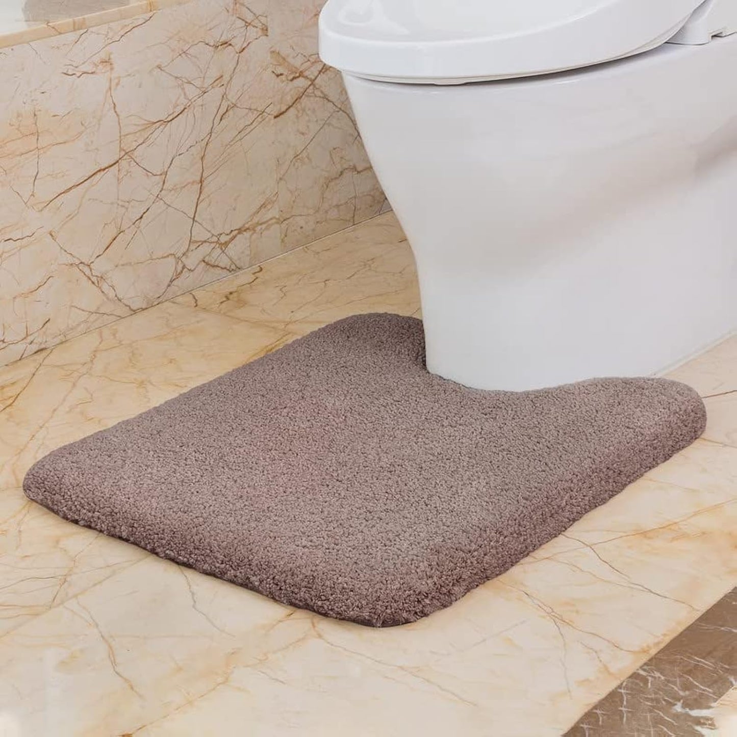 Bathroom Rugs Set 2 Pieces - Bath Rugs Ultra Soft Absorbent Non-Slip Fluffy Thick Microfiber Cozy Bath Mats Set for Tub Shower Bathroom Floors Accessories, 20"x32" & 16"x24" Set of 2 (Beige)