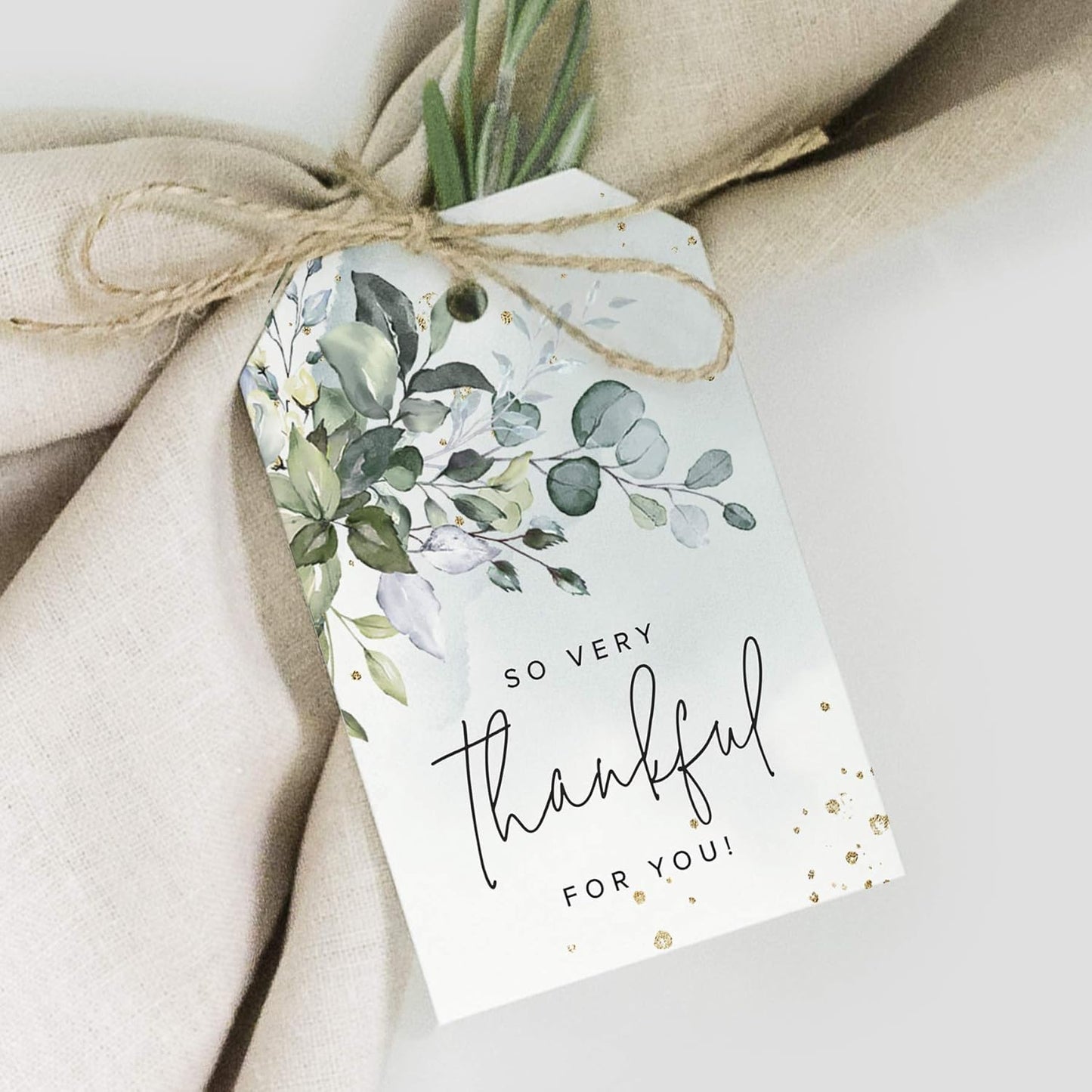 Bliss Collections Thank You Cards - Cards for Weddings, Receptions, Bridal Showers, Baby Showers, Graduations, Special (Rustic Greenery - 25 pieces)