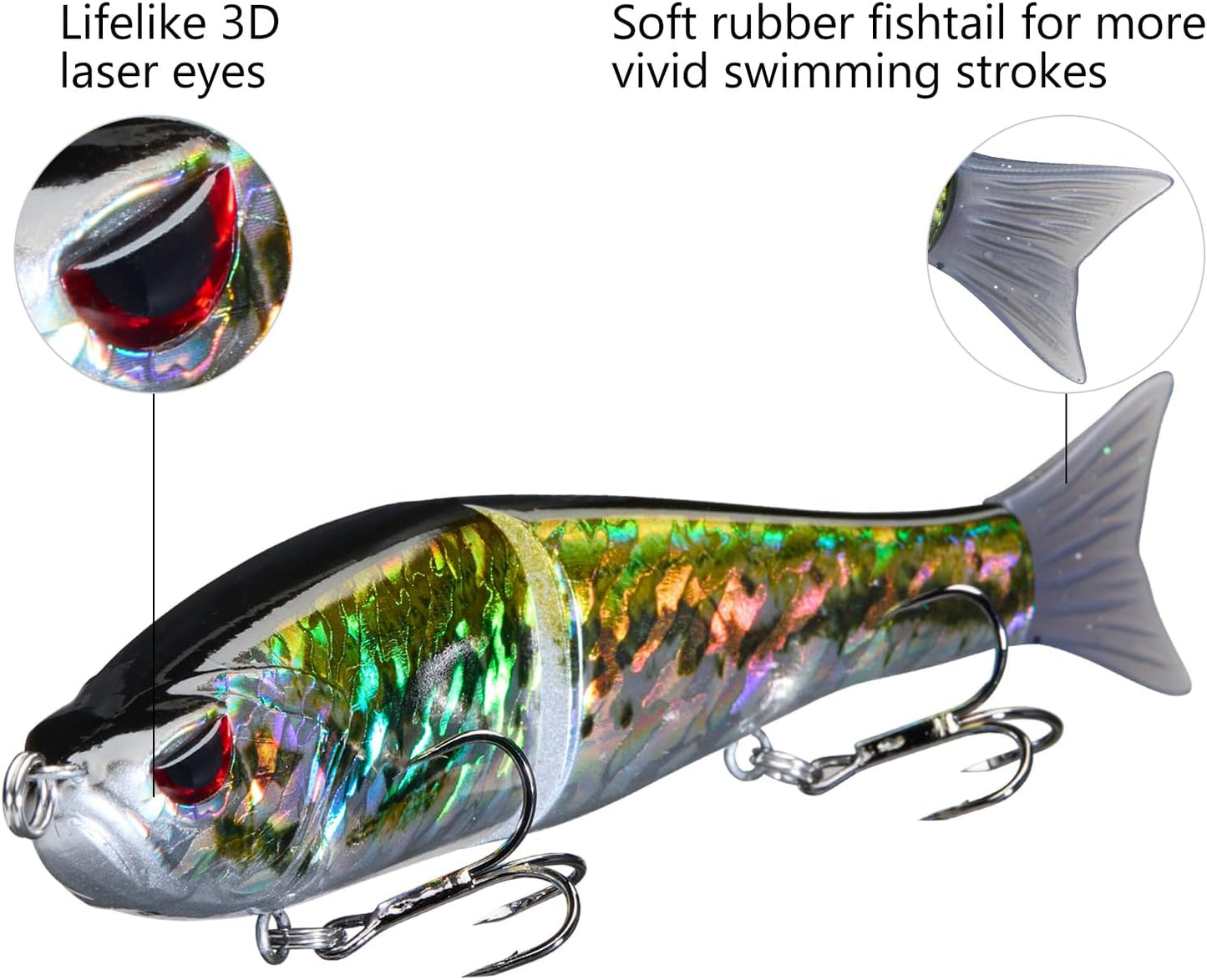 Bassdash SwimShad Glide Baits Jointed Swimbait Bass Pike Salmon Trout Muskie Fishing Lure