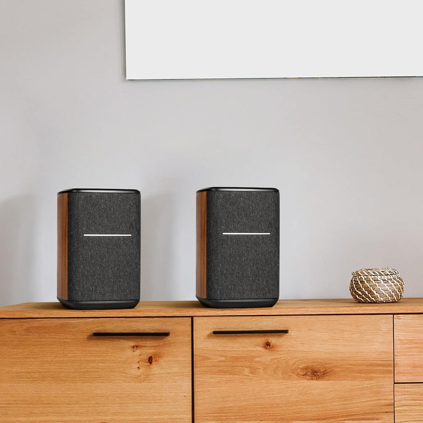 Edifier WiFi Smart Speaker Without Microphone, Works with Alexa, Supports AirPlay 2, Spotify , Tidal Connect, 40W RMS One-Piece Wi-Fi and Bluetooth Sound System, No Mic, MS50A