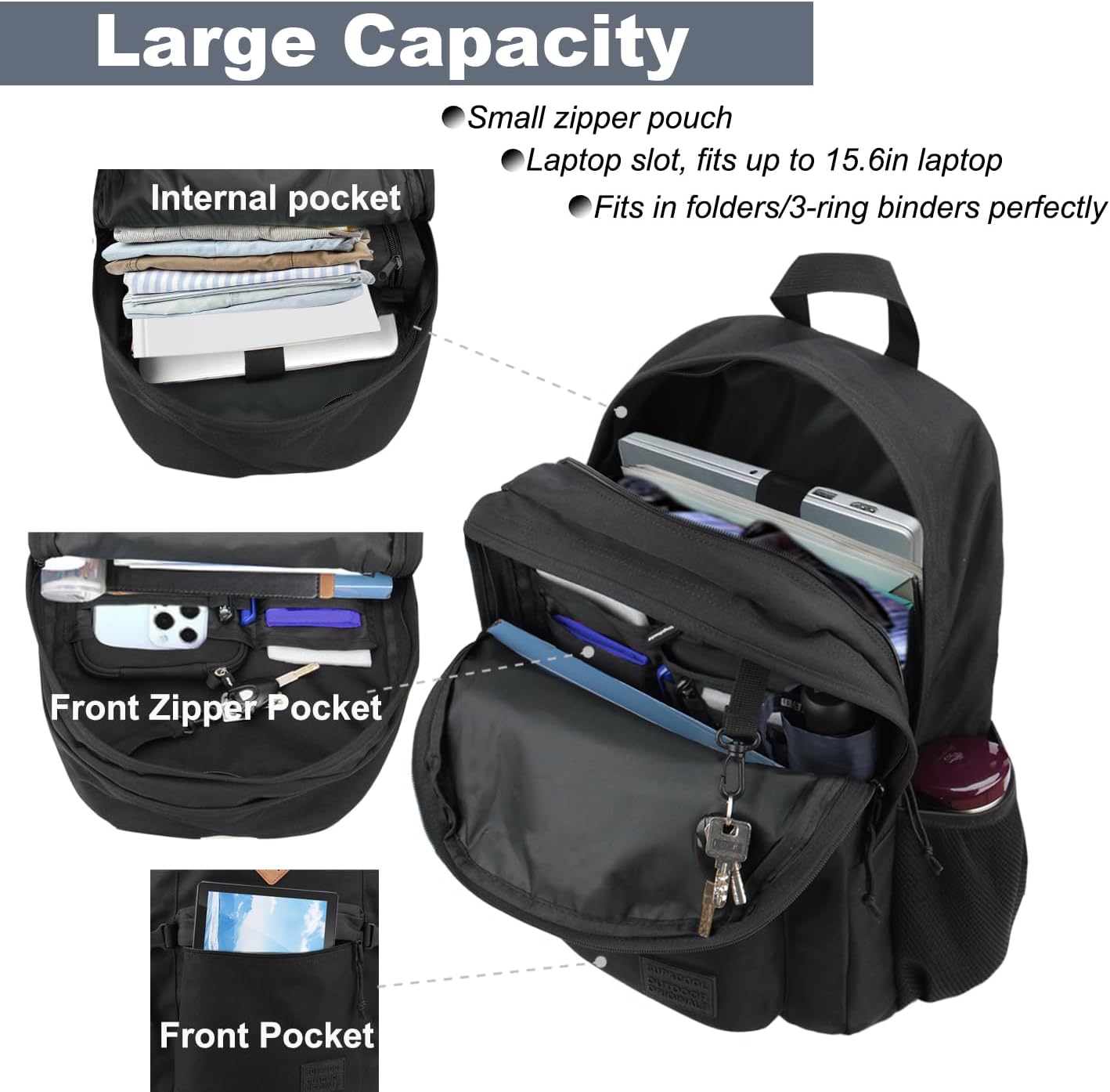 SUPACOOL Lightweight Casual Backpack for Men and Women, Large Backpack for School Boys and Girls