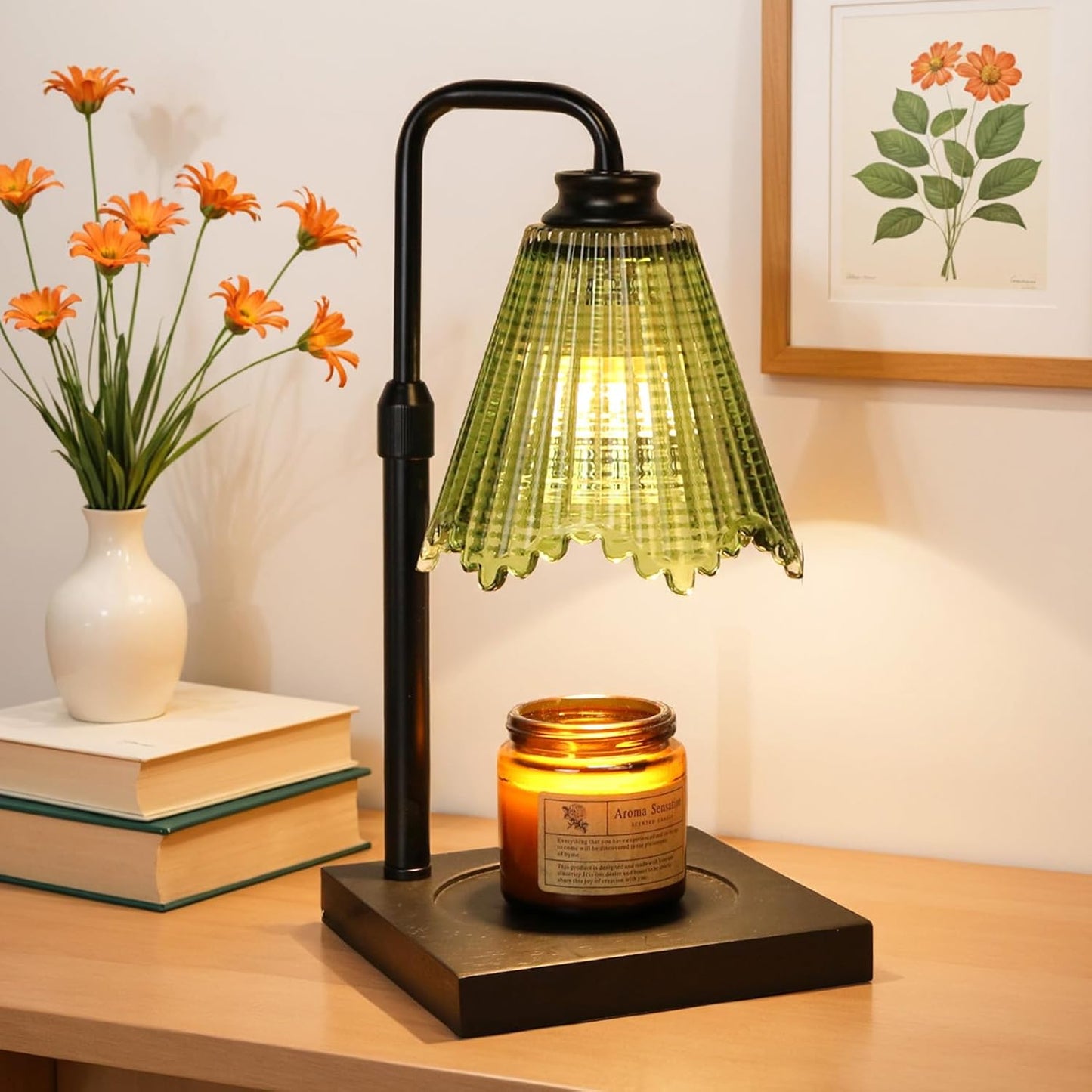 GEEZO Fragrance Candle Warmer Lamp,Electric Candle Warmer with Timer & Dimmer, Mom Christmas Birthday Gifts for Women, House Warming Gifts New Home Bedroom Decor
