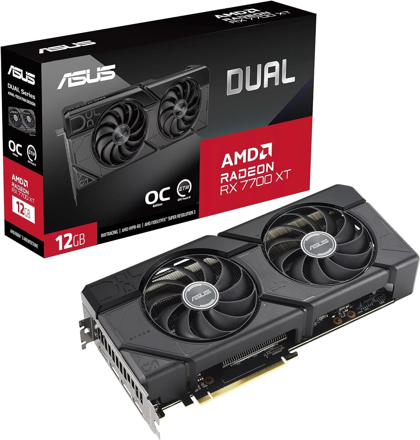 ASUS Prime Radeon™ RX 9060 XT 16GB GDDR6 OC Edition Graphics Card (PCIe 5.0, HDMI/DP 2.1, 2.5-Slot Design, axial-tech Fans, Dual Ball Fan Bearings, Dual BIOS, ASUS GPU Guard)
