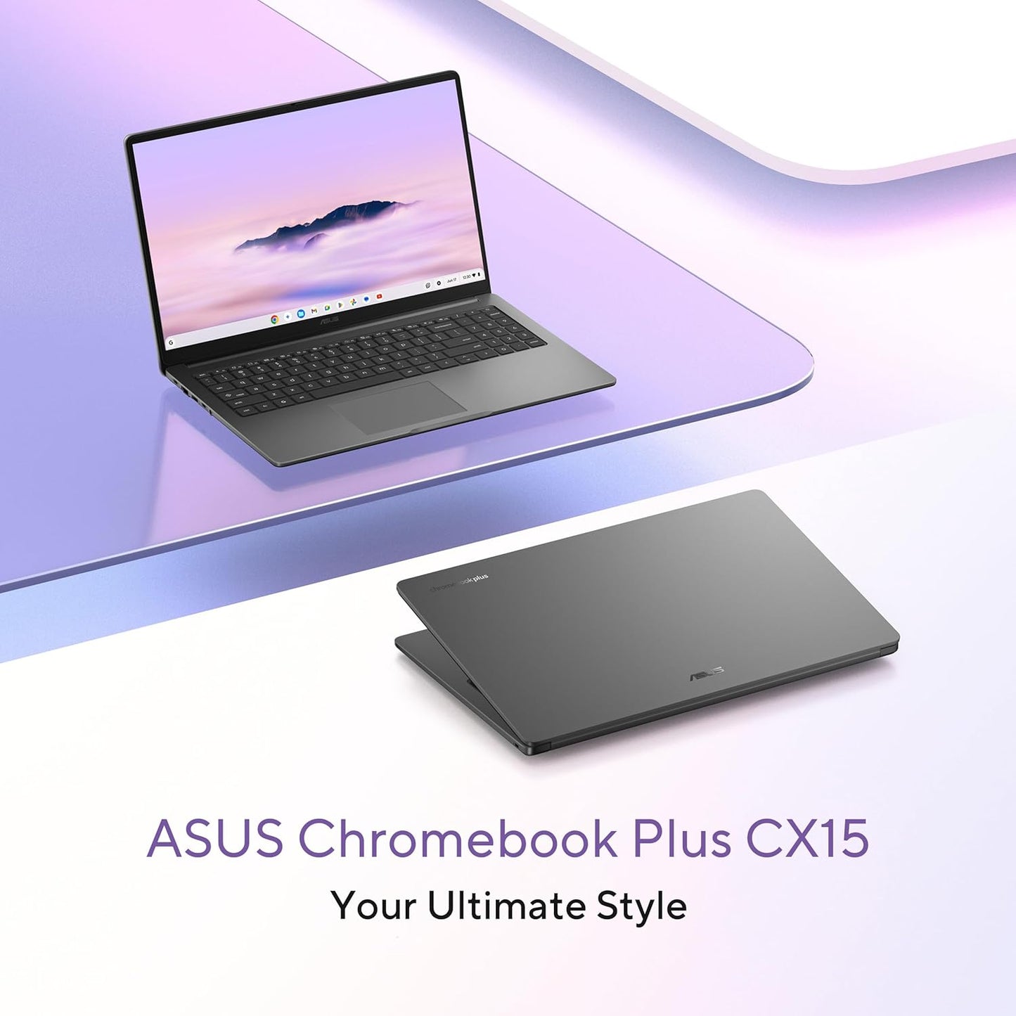 ASUS Chromebook Plus CX15, 15.6” 16:9 FHD (1920 x 1080) Anti-Glare Display, Intel® Core™ 3-N355 Processor, 128GB Storage, 8GB RAM, ChromeOS, Rock Grey, CX1505CTA-AS31-CB