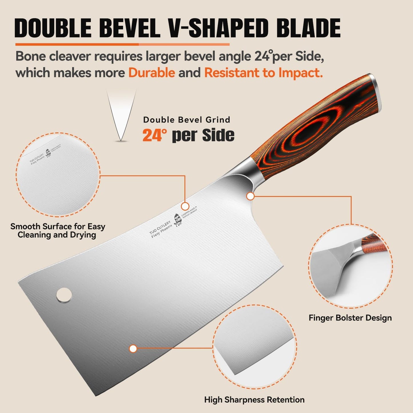 TUO Boning Knife - Razor Sharp Fillet Knife - High Carbon German Stainless Steel Kitchen Cutlery - Pakkawood Handle - Luxurious Gift Box Included - 7 inch - Fiery Phoenix Series
