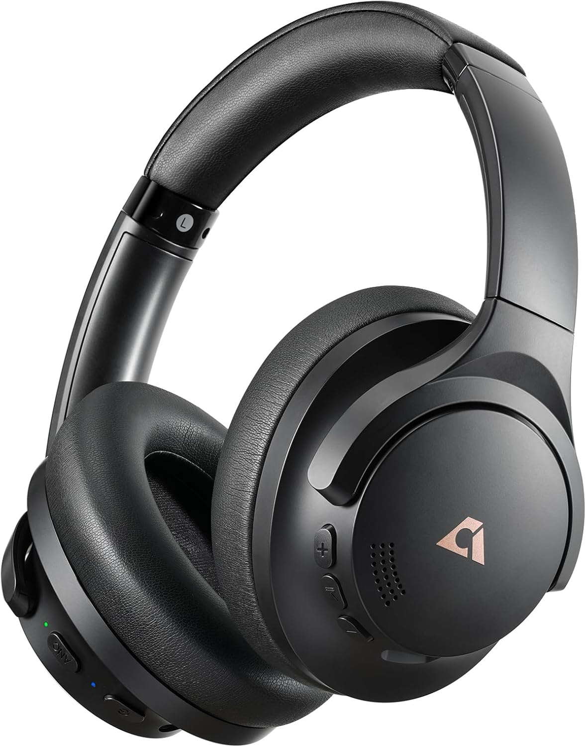 1Mii Y8+ Noise Cancelling Headphones Bluetooth, Wireless LDAC Hi-Res Audio, Custom EQ via App, 75H Playtime, Comfort Fit, Over Ear Headphones Foldable for Airplane Travel Home Office - Black