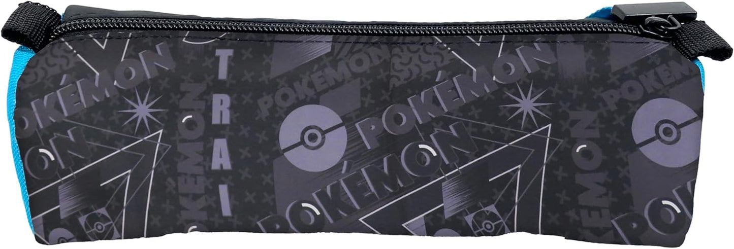 CyP Brands - Pokémon - Cylinder Pencil Case, Pencil Case, School Supplies, Geo, Pencil Case, Black, Official Product, Black/White, Estandar