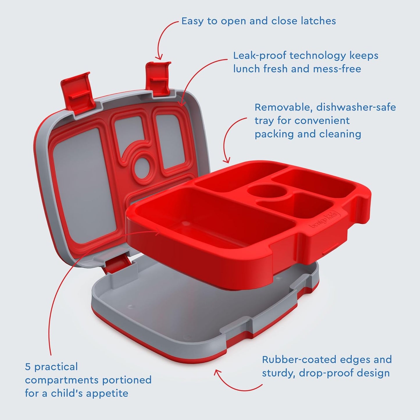 Bentgo Kids Prints Leak-Proof, 5-Compartment Bento-Style Kids Lunch Box - Ideal Portion Sizes for Ages 3 to 7 - BPA-Free, Dishwasher Safe, Food-Safe Materials - 2021 Collection (Llamas)