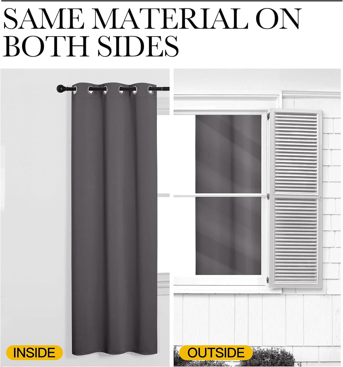 NICETOWN Blackout Curtains 2 Panels for Bedroom- Thermal Insulated Grommet Blackout Curtains 63 Inches Long for Living Room/Kitchen Rideaux occultants (2 Panels, W42 x L63 -Inch,Grey) - PuriLite