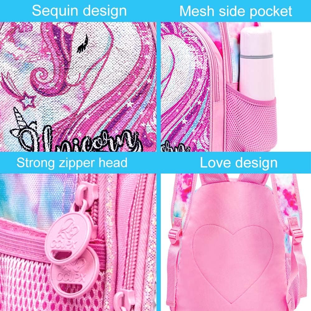 3pcs Backpack for Boys and Girls, 16” Kids Kindergarten Bookbag with Lunch Box, Cute Elementary Backpacks for Boy Girl