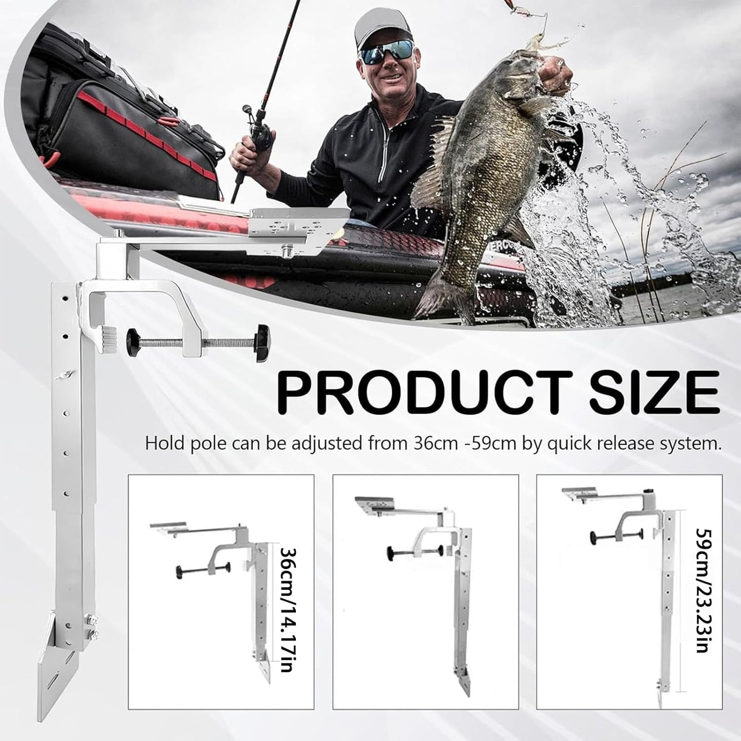 Fish Finder Bracket - Fish Finder Mounts for Boats | Marine Mount Holder | 360 Degree Rotating Adjustable Mount Holder Durable Fishing Accessory for Boat Kayak Saltwater Marine Freshwater Fishing