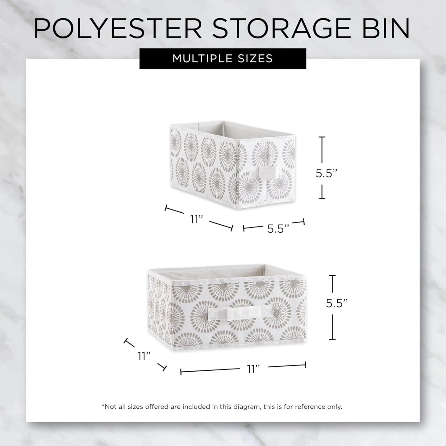 DII Foldable Fabric Storage Containers for Nurseries, Offices, Closets, Home Decor, Cube Organizers & Everyday Storage Needs, (Large - 11 x 11 x 11) Scroll Nautical Blue - Set of 2