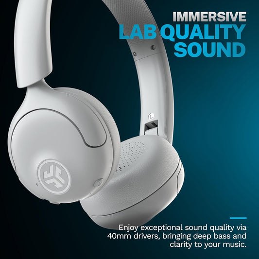 JLab Go Lux ANC Wireless Headphones, Cloud White, Hybrid Active Noise Cancelling, Premium On-Ear Bluetooth Headset, Customizable Sound, Be Aware Mode, Cloud Foam Comfort, Multipoint Connection - PuriLite