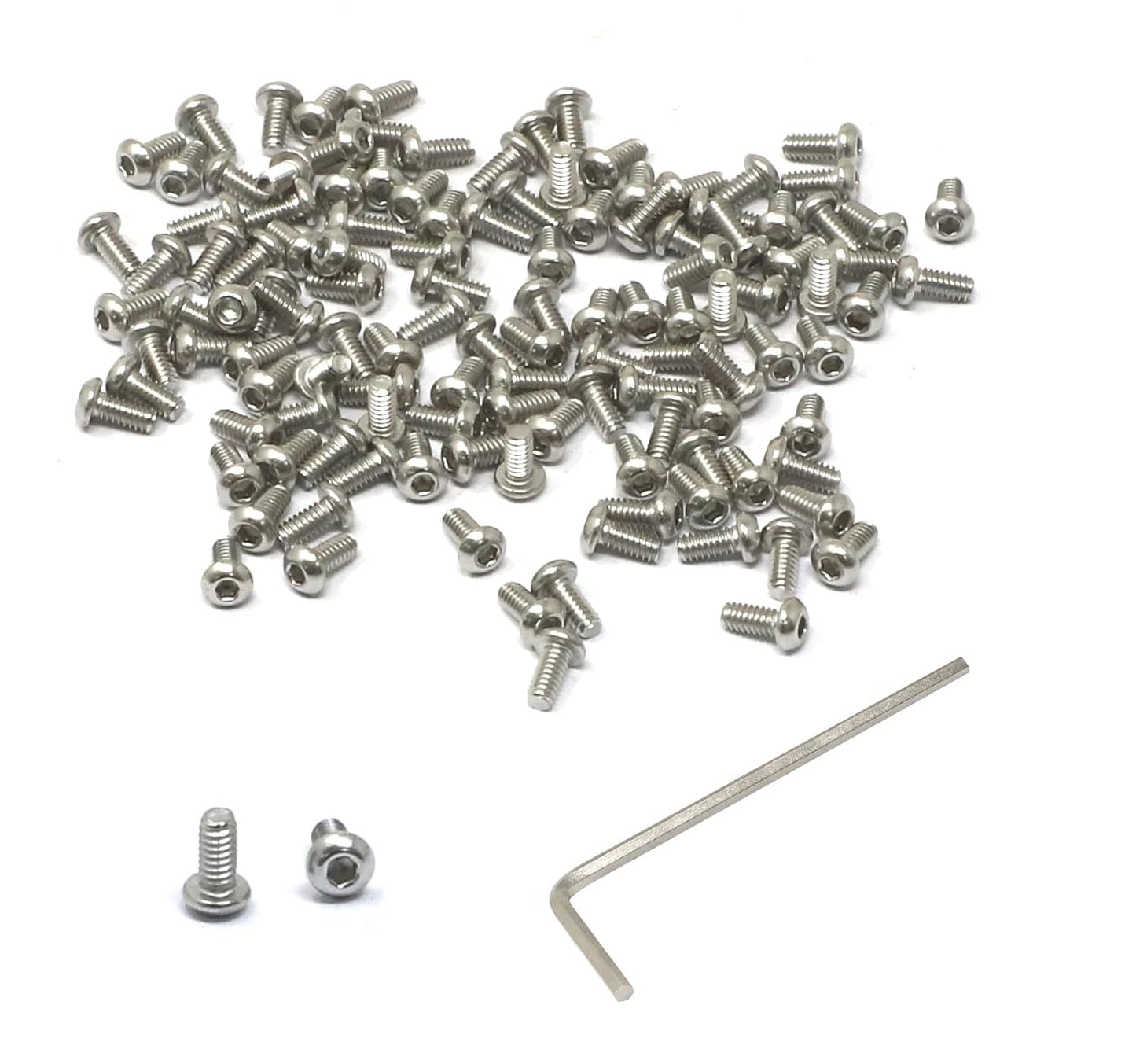 iexcell 50 Pcs M6 x 20mm Thread Pitch 1 mm Stainless Steel 304 Hex Socket Button Head Cap Screws Bolts Kit