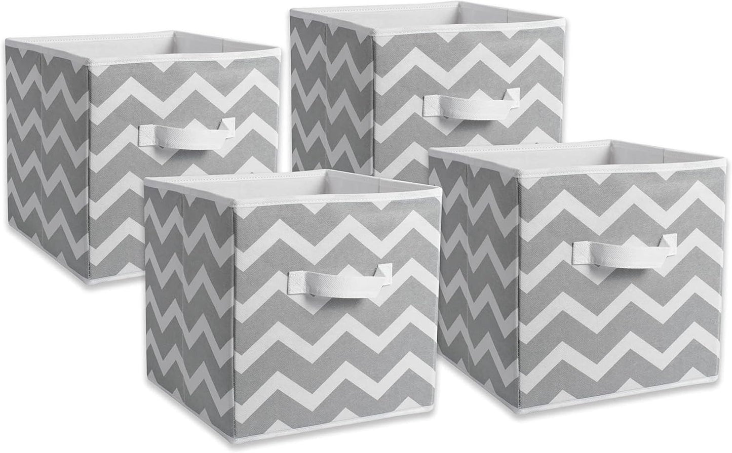 DII Foldable Fabric Storage Containers for Nurseries, Offices, Closets, Home Decor, Cube Organizers & Everyday Storage Needs, (Large - 11 x 11 x 11) Scroll Nautical Blue - Set of 2