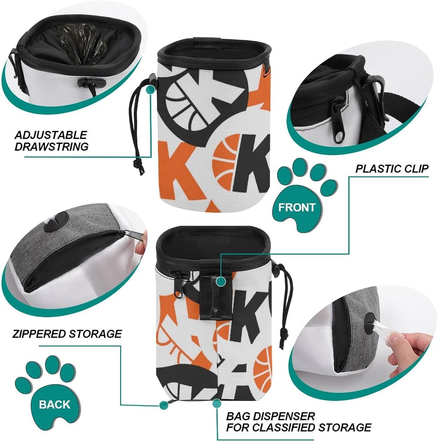 Osbang Dog Treats Pouch Pet Training Bag Dog Walking Bag Carry Kibble Snacks Toys for Dog Training Reward (Man 4.7 * 4 * 5.1 Inches)