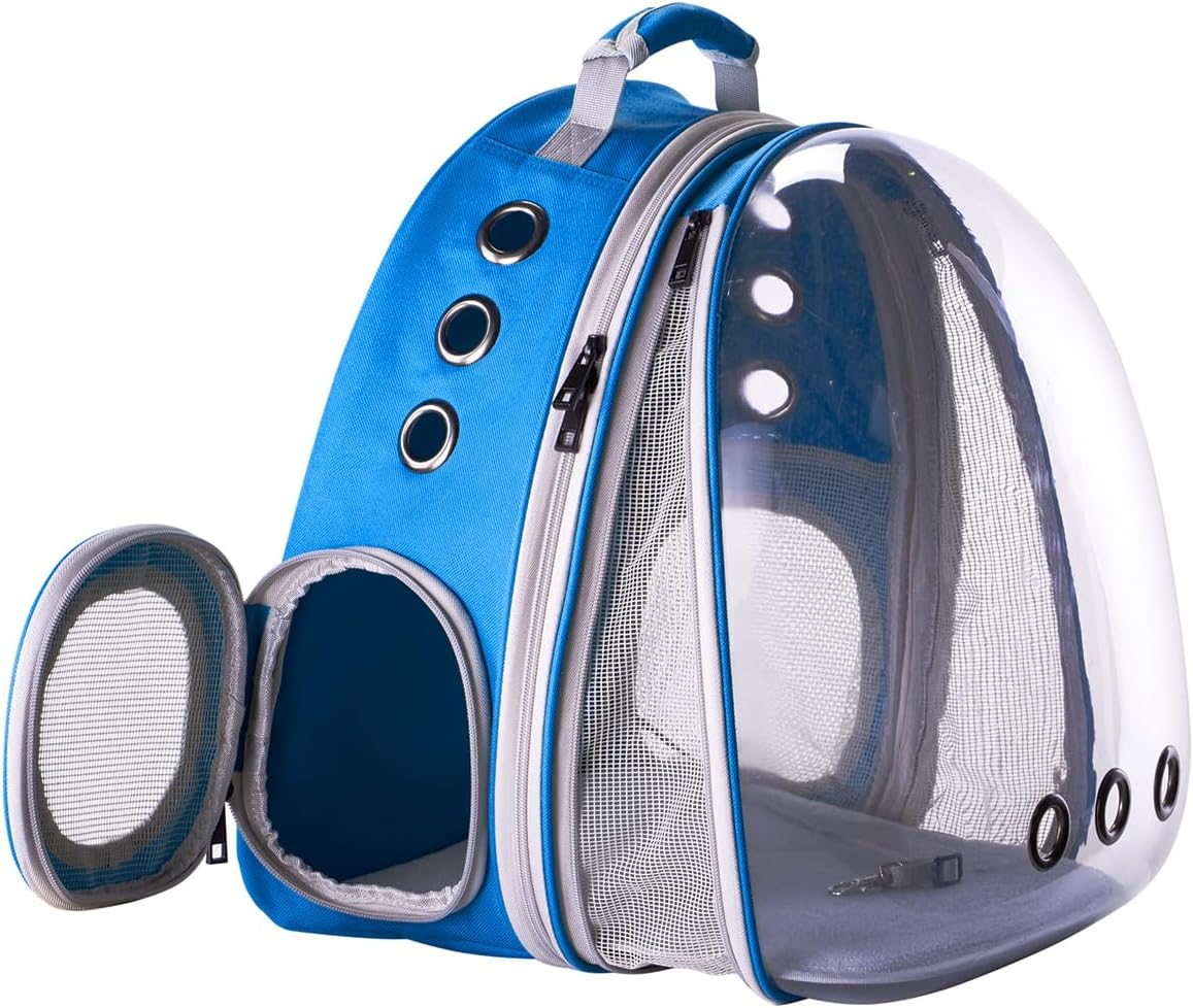 WEVONIGU Front Expandable Cat Backpack Carrier,Fit up to 16 lbs,Pet Carrier Backpack,Space Capsule Astronaut Bubble Window Bag,Cats and Puppies,Airline-Approved,Designed for Travel,Hiking,Walking