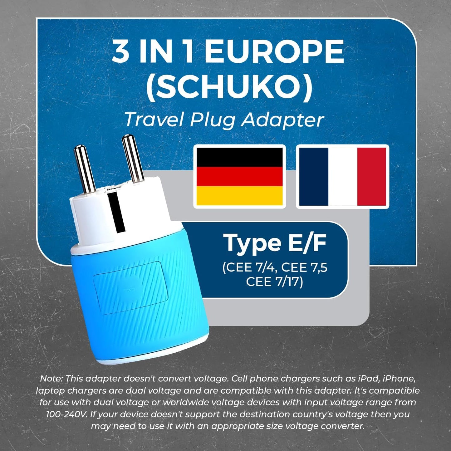 OREI South Africa, Botswana, Namibia Travel Plug Adapter with Dual USB - USA Input - Type M (U2U-10L), Will work with Cell Phones, Camera, Laptop, Tablets, iPad, iPhone