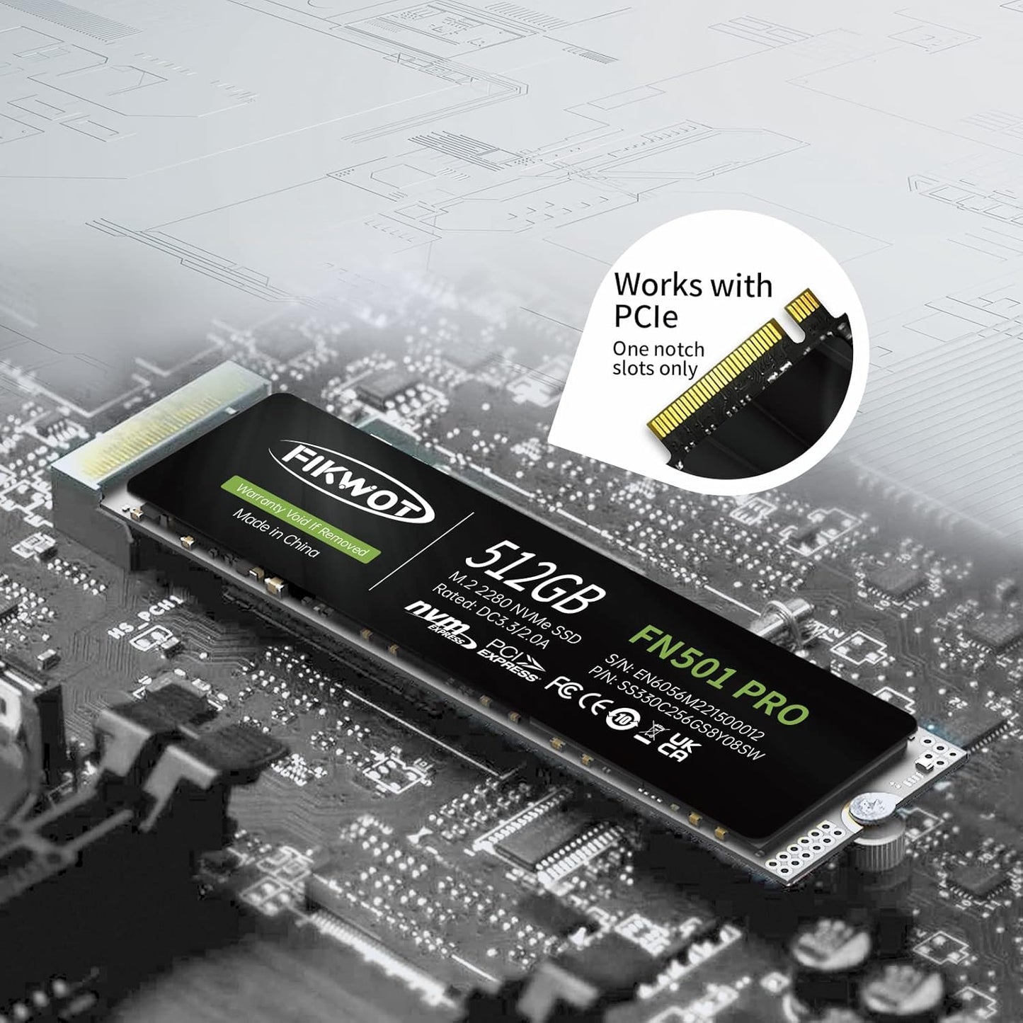 Fikwot FN950 2TB SSD M.2 2280 PCIe Gen4 x4 NVMe 1.4 Internal Solid State Drive - Speeds up to 4800MB/s, Dynamic SLC Cache,Compatible with Laptop,Desktop and Ps5