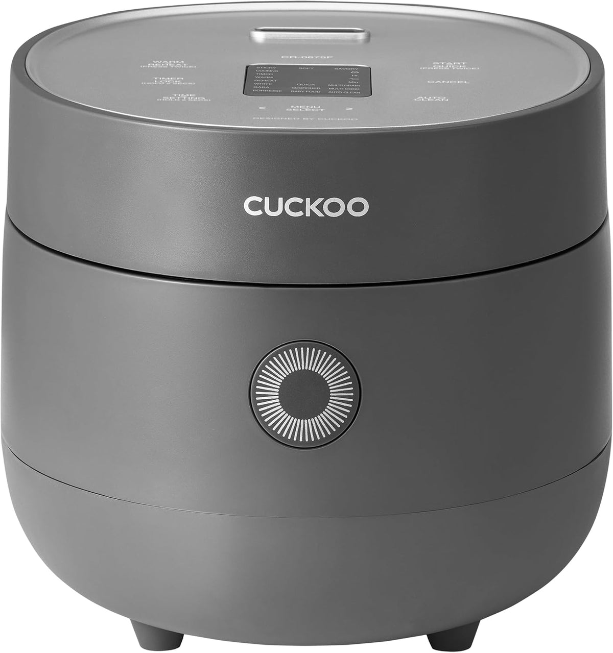 CUCKOO Rice Cooker 6 Cup Uncooked / 12 Cup Cooked, Modern Fuzzy Logic Rice Cooker Small with Delay Timer & Keep Warm Setting, Versatile Food Steamer for Cooking, Non-Stick Inner Pot, Gray (CR-0675FG)