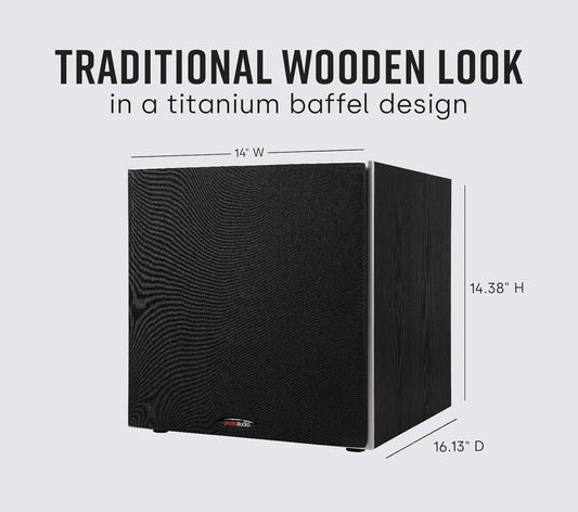 Polk Audio PSW10 10" Powered Subwoofer - Power Port Technology, Up to 100 Watts, Big Bass in Compact Design, Easy Setup with Home Theater Systems - PuriLite