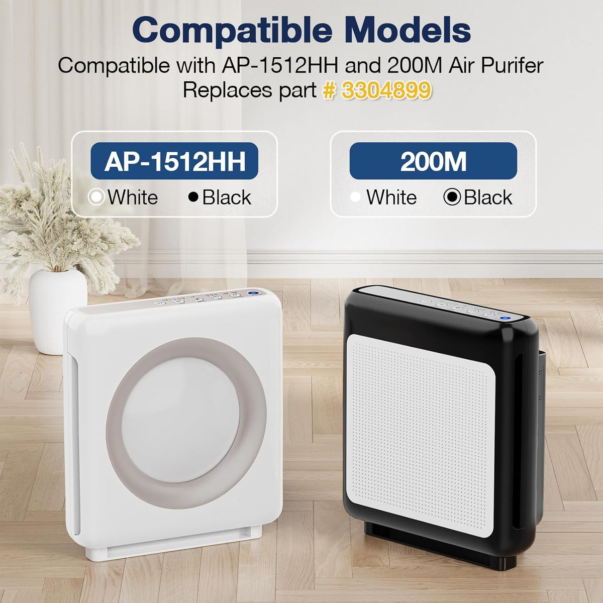 AP-1512HH Air Purifier Replacement Filter Set for Coway Airmega AP-1512HH and and Airmega 200M air Purifier, 2 HEPA and 6 Carbon Filters Compared to Part #3304899 - PuriLite