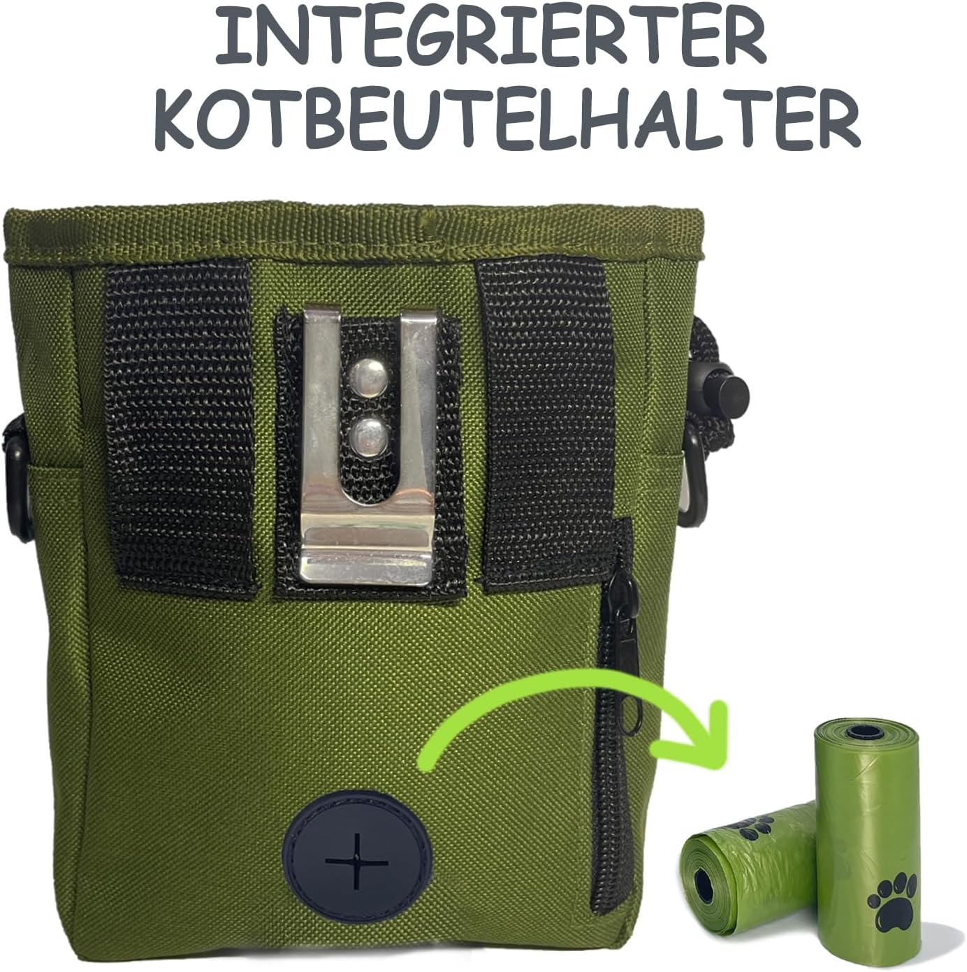 TRIPOLACO Dog Treat Pouch, Large Treat Pouches for Pet Training with Multiple Pockets, Built-in Poop Bag Dispenser & Phone Holder, 3 Wear Styles, Ideal Dog Treat Bag for Training & Walks