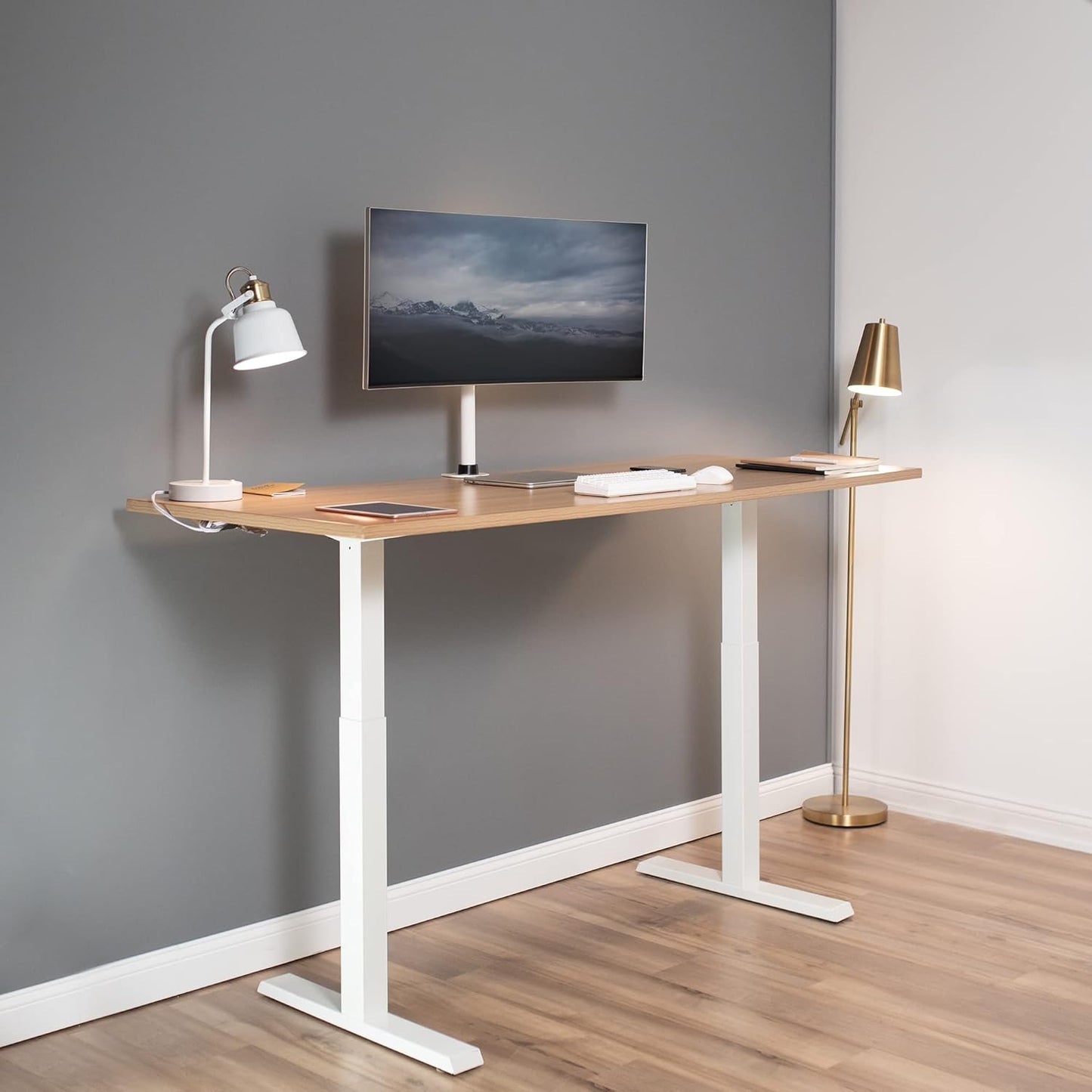 VIVO Ultra Wide TV Desk Mount for up to 55 inch Screens Weighing 29.9kg, Full Motion Height Adjustable Single Television Stand, Black, STAND-V155C