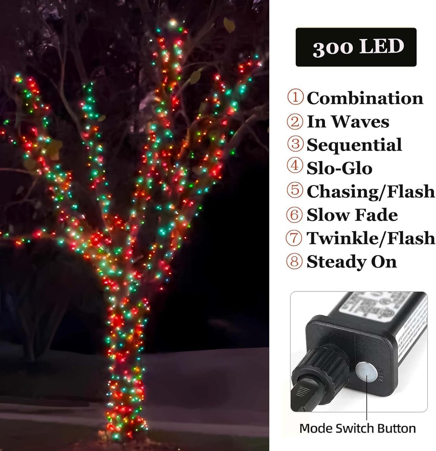 Tcamp 105FT 300 LED Purple Orange Halloween Decorations Lights Motion Activated Sync with 4 Scary Music, 6 Modes Halloween String Lights for Party Yard Outdoor Indoor Decor (3 Sets Connectable)